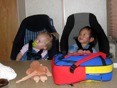 Long car (RV) rides are made easy with a 'Go Diego Go' DVD in the back seat